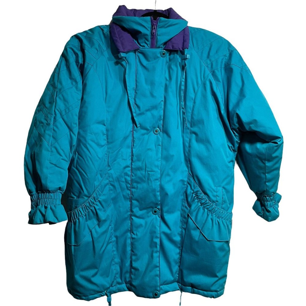Vintage 90's Innovations by Izzi Womens Small Coat Parka Jacket Teal Blue Purple
